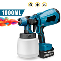 1000ML Electric Spray Gun High Power Cordless Paint Sprayer HVLP Auto Furniture Steel Coating Airbrush For Makita18V Battery pin