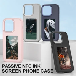 NFC Function Smart Phone Case For iPhone 15 14 13 Pro Max E ink Screen DIY Phone Cover With Protector Back Fundas Battery Free