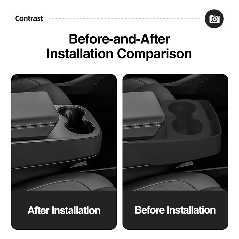 HEENVN For Tesla Model Y Standard 2026 Silicone One-Piece Center Console with Cup Holder And Sunglasses Storage Interior Accesso