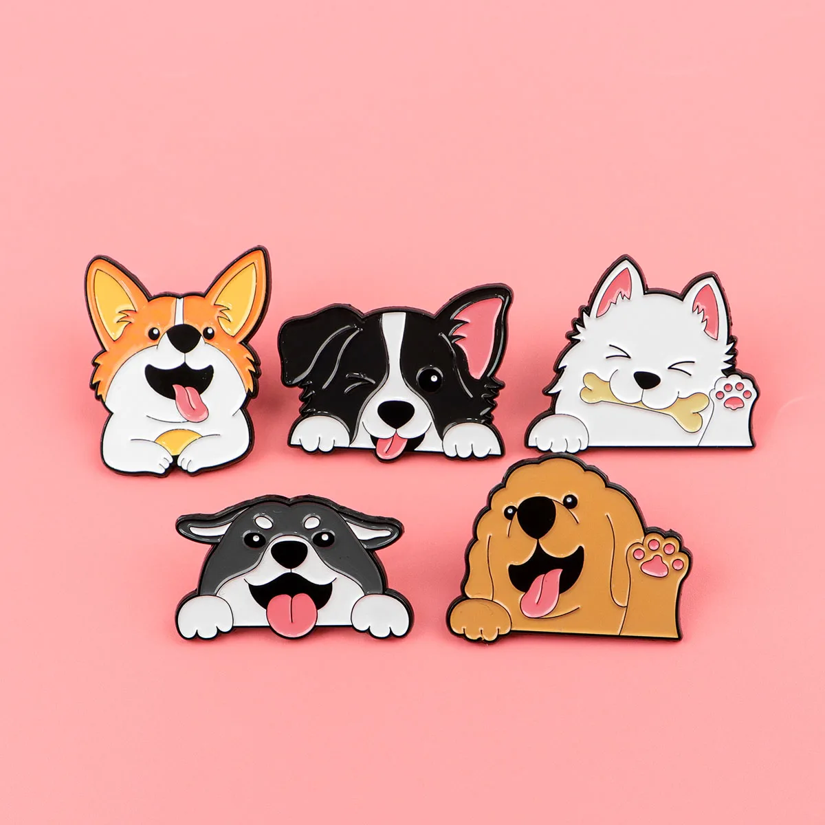 Cute Pet Dog Jewelry Pins for Backpacks Lapel Enamel Pins and Brooches for Woman Men Bags Badge Friend for Gifts