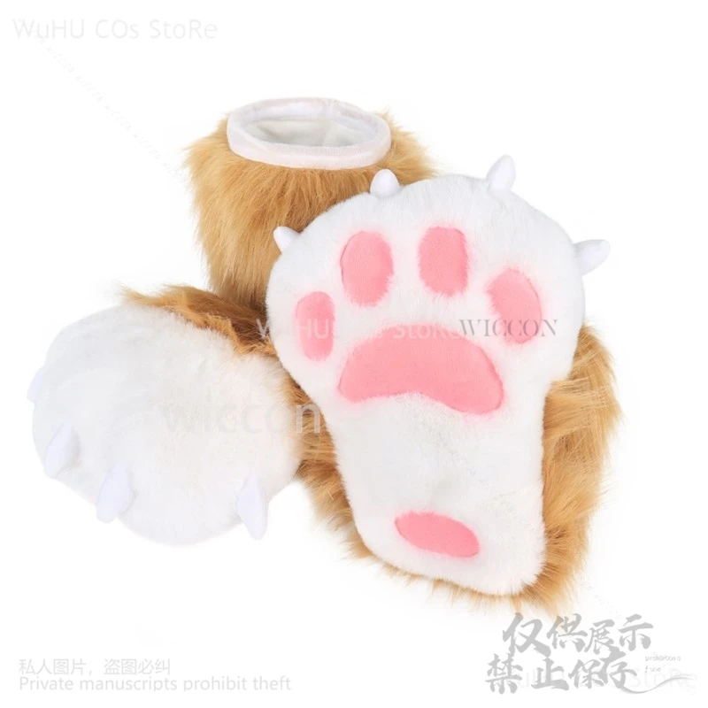 

Nino 5 Colors Anime Furry Plush Animal Claw Shoes Cosplay Costume AccessoriesLarge Plush Cat Paw Cute Fursuit Gifts