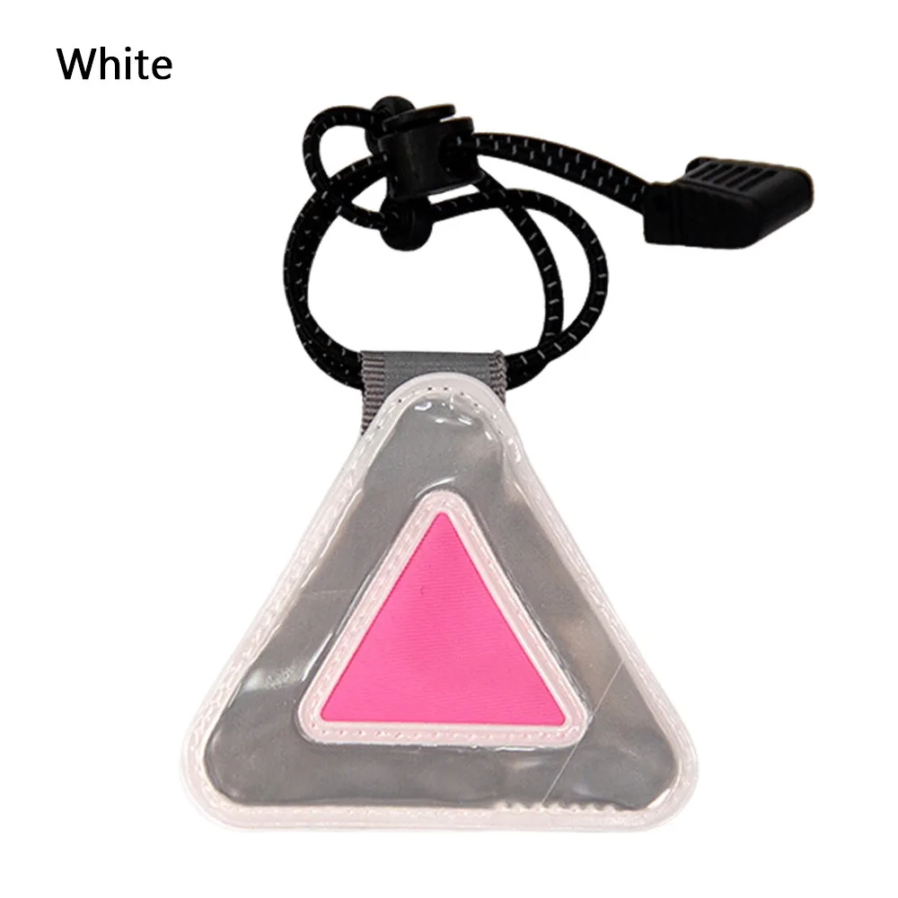 1Pcs Elastic Cord Reflective Triangle Sign with Spring Hook Safety Warning Safety Clip Plastic Hanging Tag