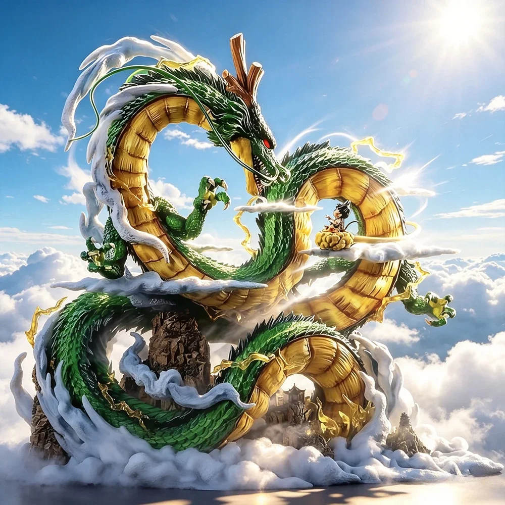 22 cm/8,66 Zoll Anime Dragon Ball Z Figur Shenron und Goku Actionfiguren PVC Sammelmodell Spielzeug als Geschenk – Detail 1