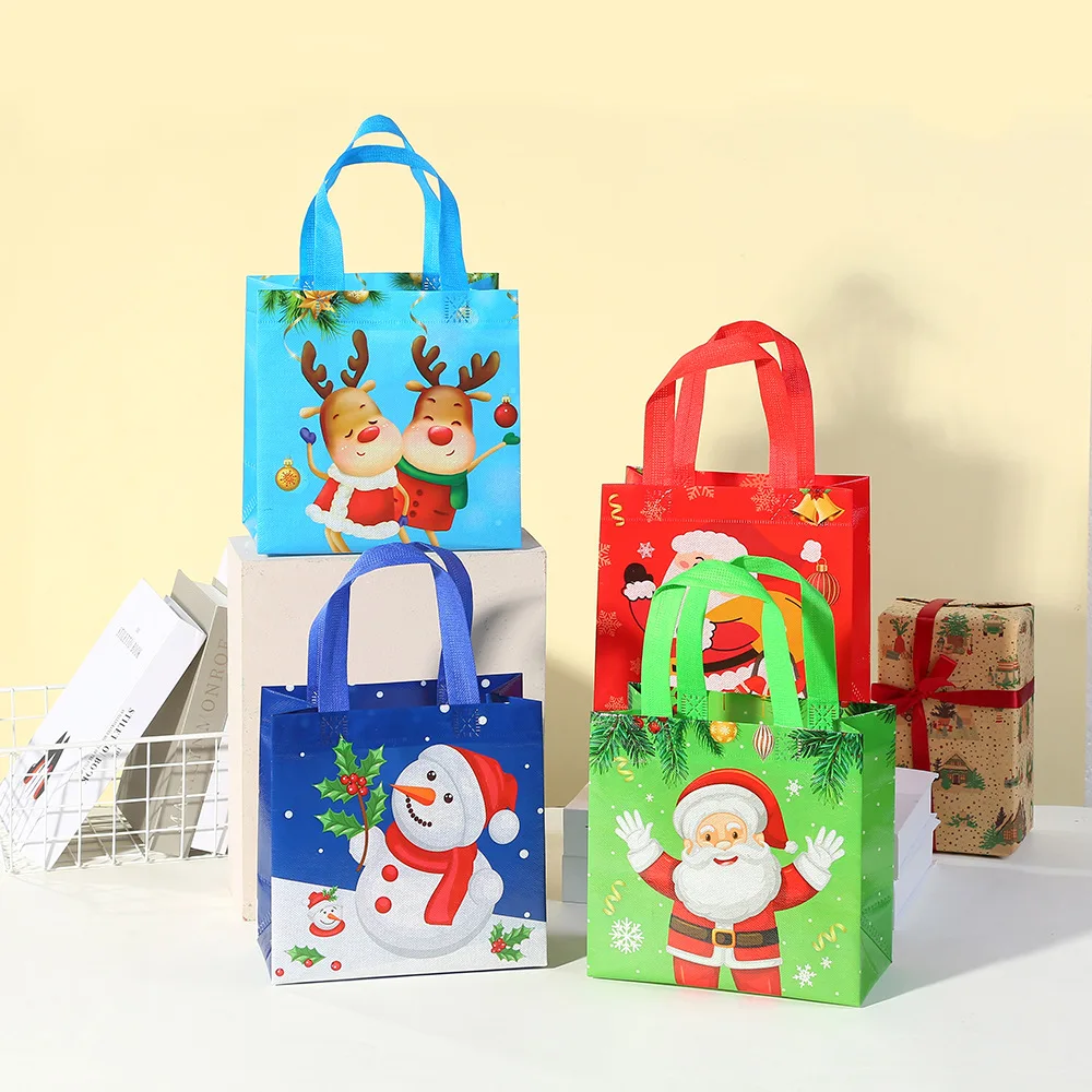 1pc Christmas Gift Bags Santa Snowman Elk Xmax Gift Packing Bag Non-Woven Christmas Packaging Christmas Decoration