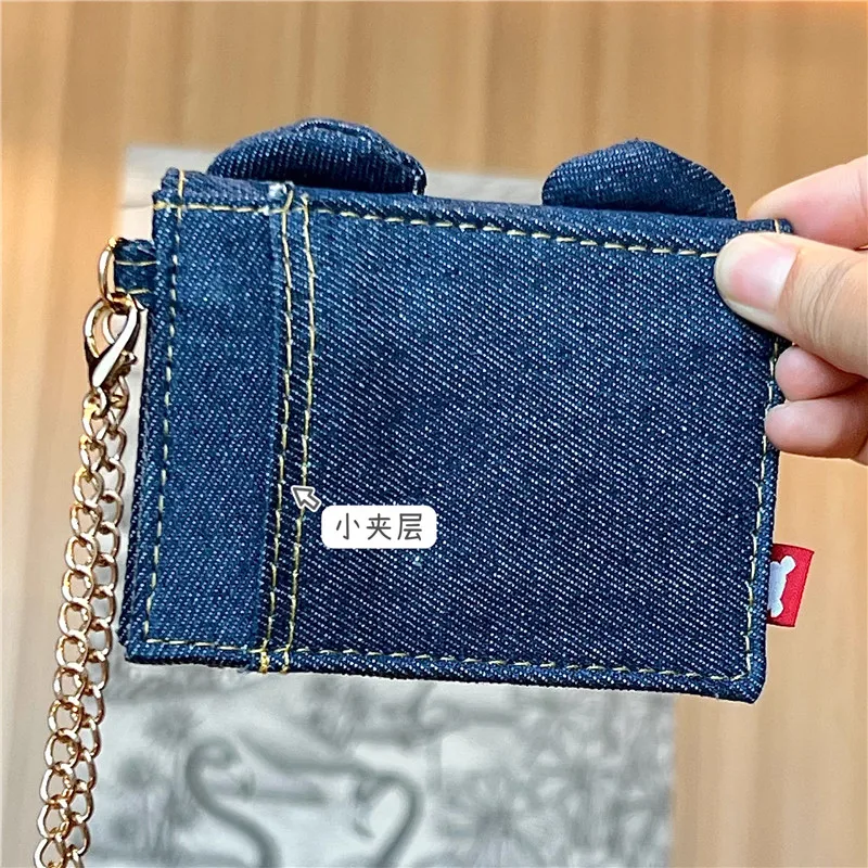 Nuovo simpatico orso Rilakkuma ragazze bambini denim tela portamonete porta carte d\'identità piccoli portafogli per le donne