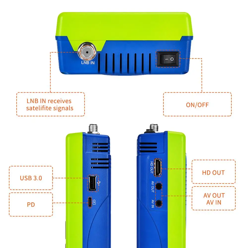 S2 Digital Satellite Finder ricevitore di segnale ricaricabile di tipo C Freesat 1080p Hd V8 Finder2 Meter Dvb-S Star Finder