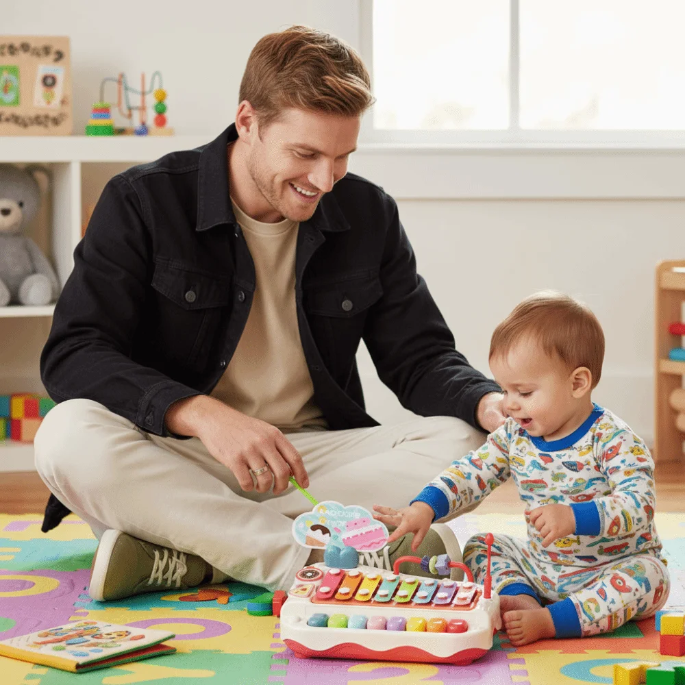 Plástico 8-nota bater piano brinquedos mão bater educação precoce bebê música massa vara instrumento de percussão quebra-cabeça