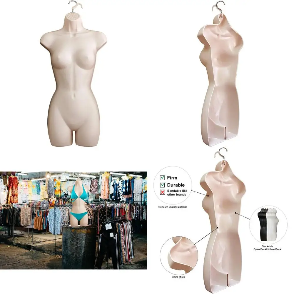 

Набор женских манекенов размера S-M, 12 штук, с полым торсом и крючком для подвешивания