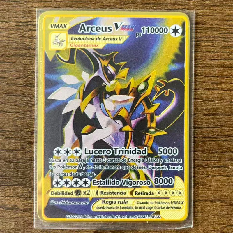 The Winged Dragon of Ra GX Charizard Theme Metal  Mewtwo，6Pcs Gold Foil Fan Art Trading Cards Collection Toy Gift view 2