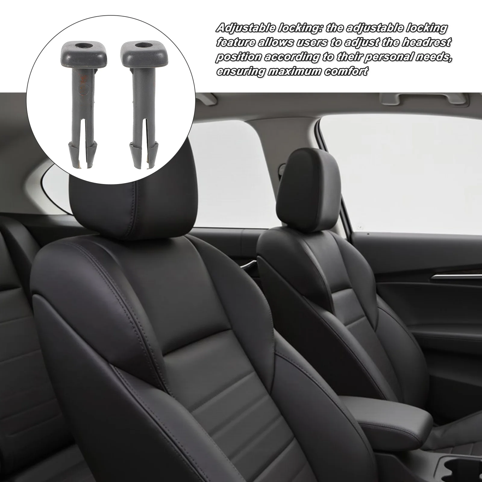 

Seat Headrest Inserts Diameter 12.7mm Adjustable Locking Square Headrests Guide Kit Plastic Car Accessories Comfort Kit