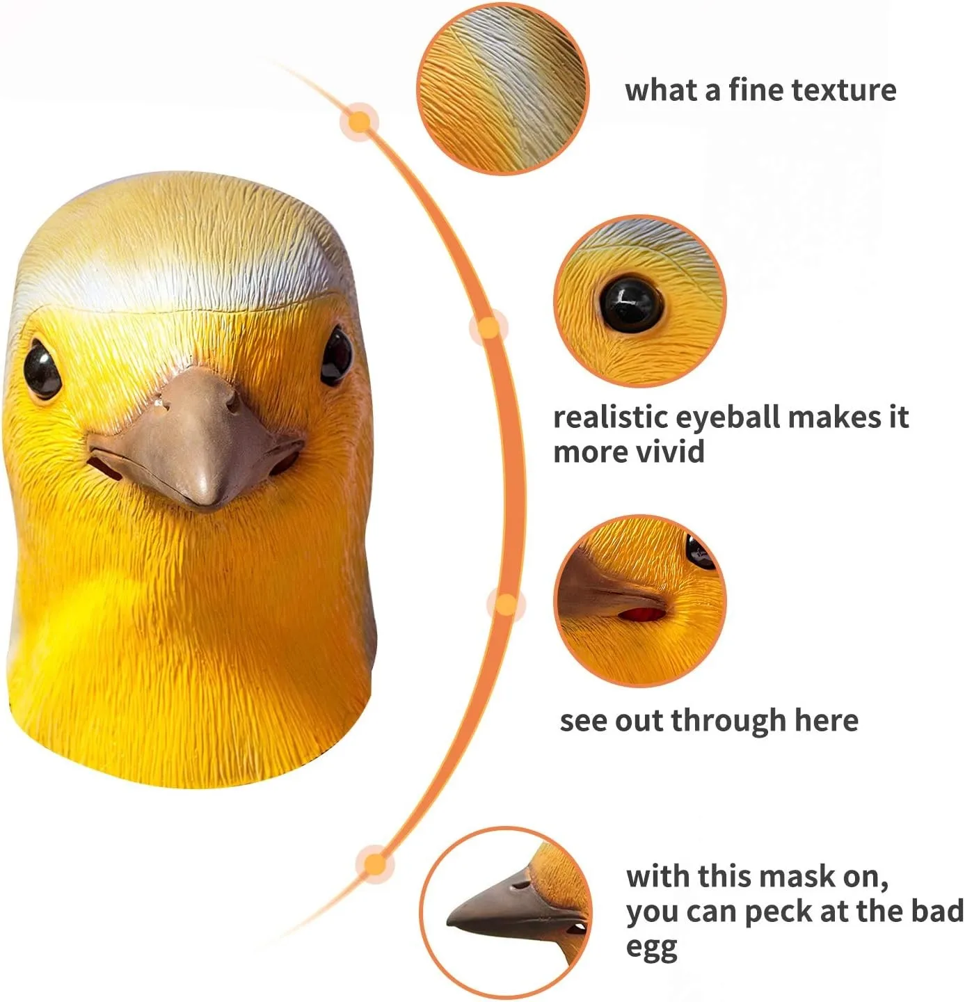 Robin Bird Mask Latex Giant Bird Head Masks Halloween Animal Cosplay Costume Kids and Adult Theater Party Props Birthday Gift