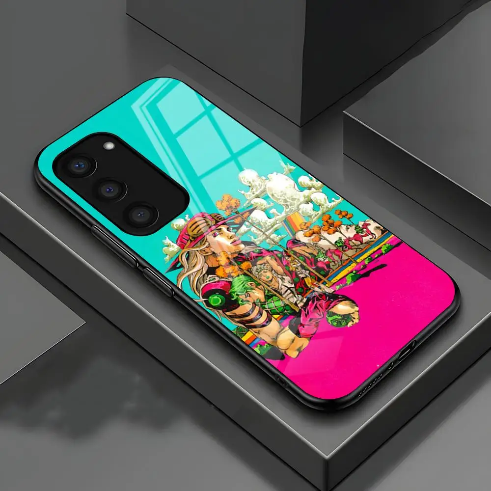JoJos Bizarre Adventure Phone Case For Samsung S26 S25 S24 FE S23 S22 S21 Plus S20 Ultra Note20Ultra Black Glass Cover