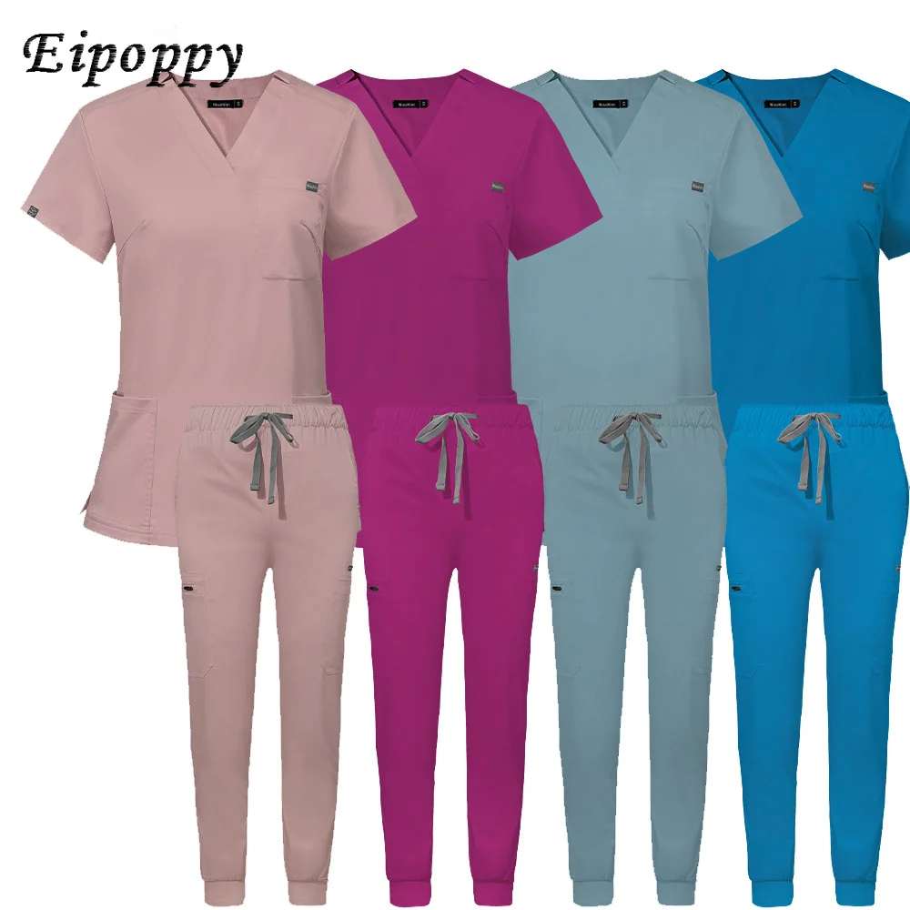 

Medical Nurses' Uniform Suit Short Sleeve Multi-Color Optional Clinic Medical Beauty Is OK