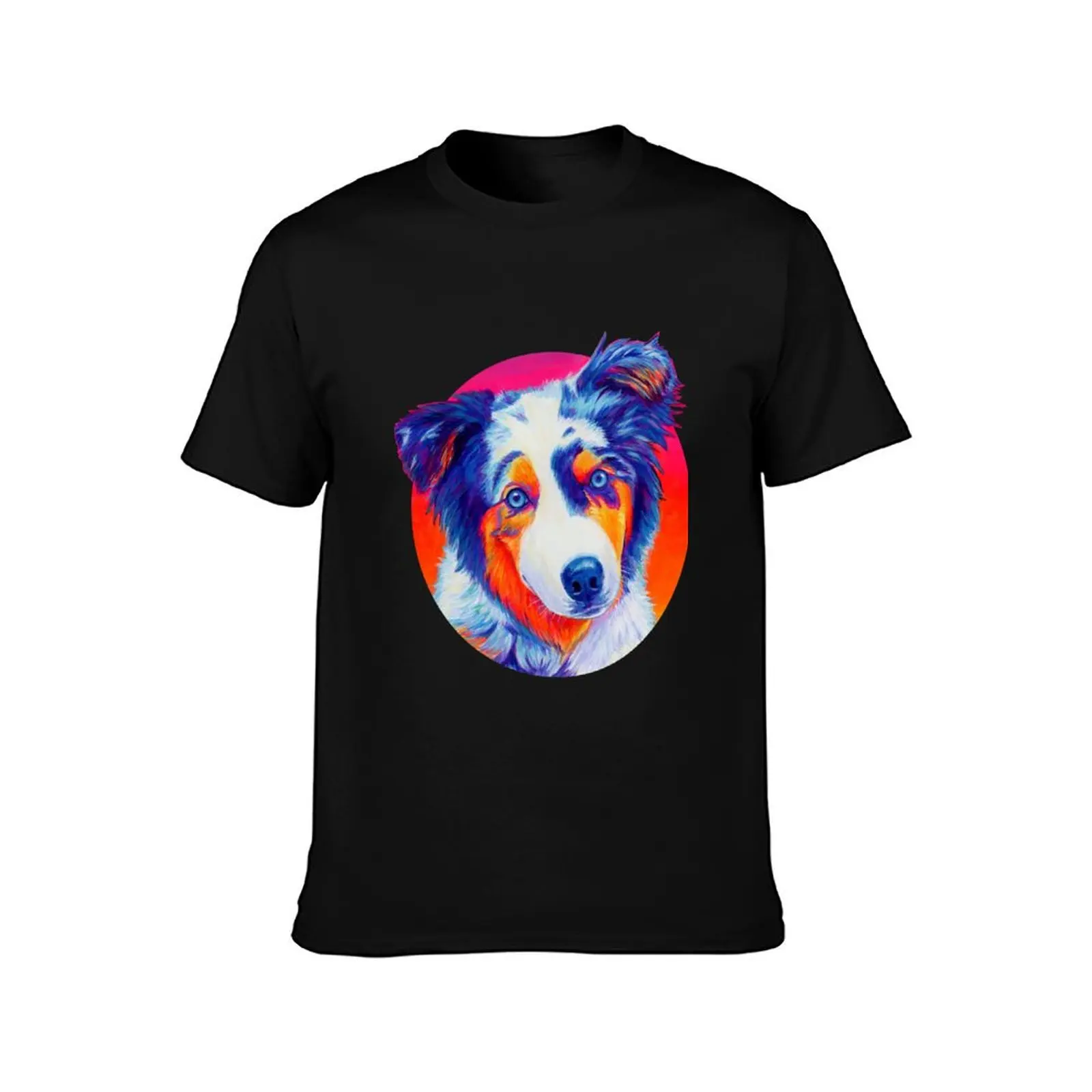 Lexi the Blue Merle Australian Shepherd Puppy T-Shirt Basic Short Sleeve for Men T-Shirt