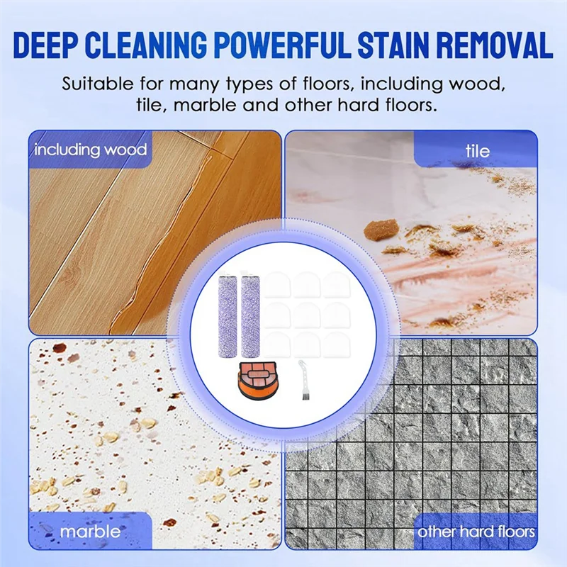 

Replacement Roller Brush & Foam Filters Kit For Shark WD101,AW302,WD201 Hydrovac 3-In-1 Vacuum Cleaner Accessories