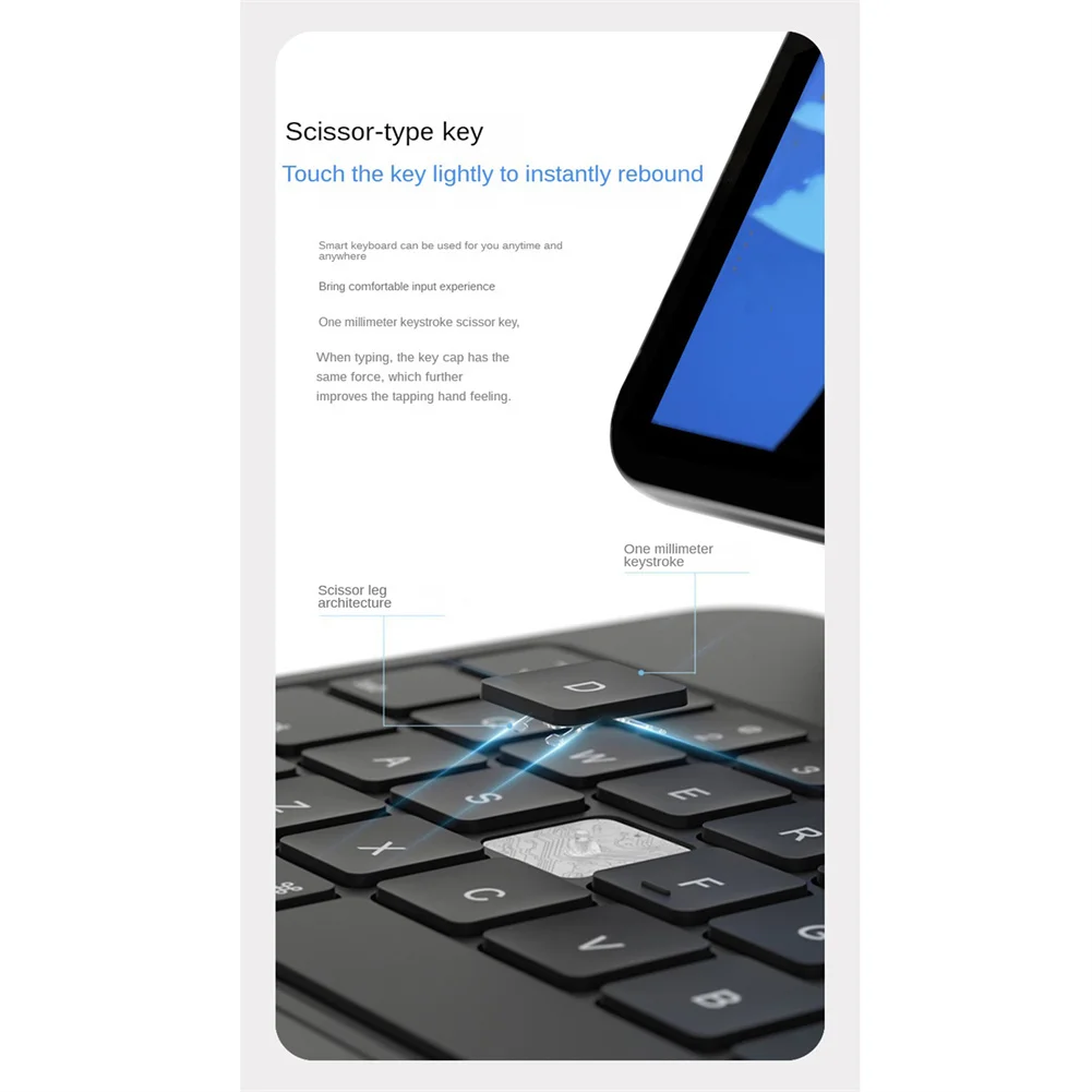 Keyboard Magic Case Compatible For IPad 10 Air45 10.9Pro11 Springy Backlit Keys 135° Adjustable Multi-Touch Trackpad