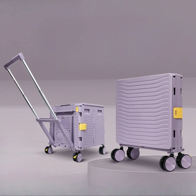 

Outdoor camping folding shopping cart Home portable express trolley, street stall to pull goods, buy vegetables, storage box