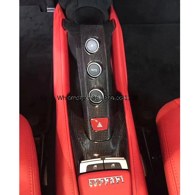 High Quality Dry Carbon Fiber Center Console Switch Base Cover Interior Trims Kits For Ferrari 488 GTB Spider Car Accessories