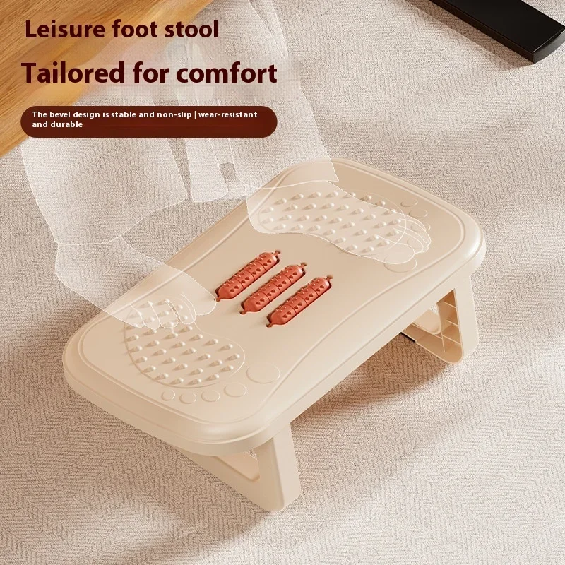 Portable Under Desk Foot Rest - Ergonomic Foot Stool with Massage Rollers for Home Office Work, Fast Shipping image 2