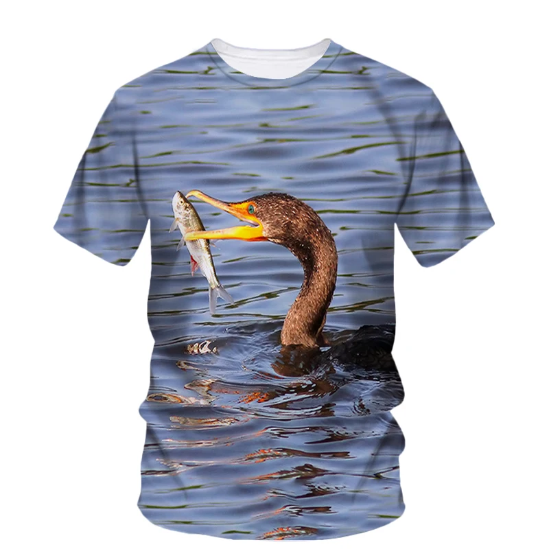 Osprey Egret 3d Printed Summer Men's Short Sleeve Creative Fashion New T-Shirt Casual Personality Hip Hop Quality Loose Clothing