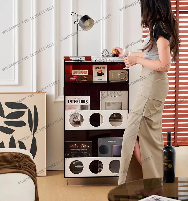 Acrylic living room sofa storage cabinet small apartment side entrance second-hand combination storage cabinet