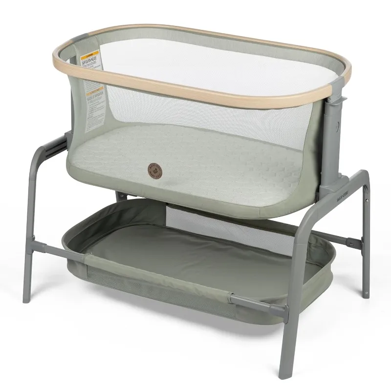 Iora Bassinet Classic Green: Portable Baby Bassinet, Infant Bedside Sleeper Crib, Height Adjustable, Breathable Mesh