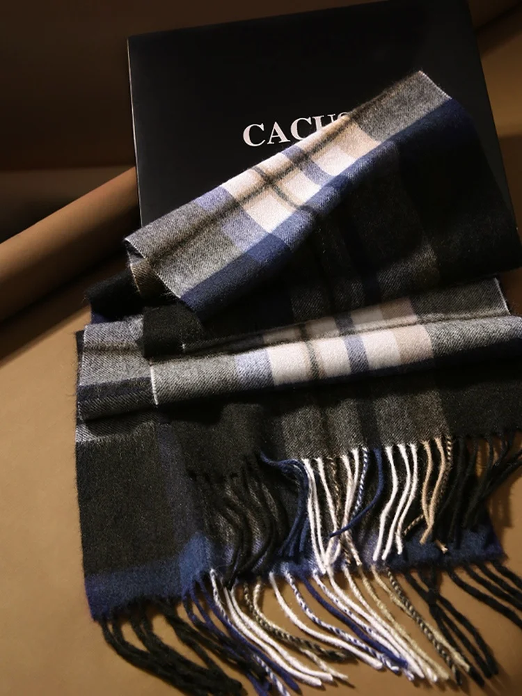 cacuss-pure-wool-scarf-men's-autumn-winter-knitted-warm-faion-plaid-ne-warmer-high-end-gift-box-set-korean-sle-scarf