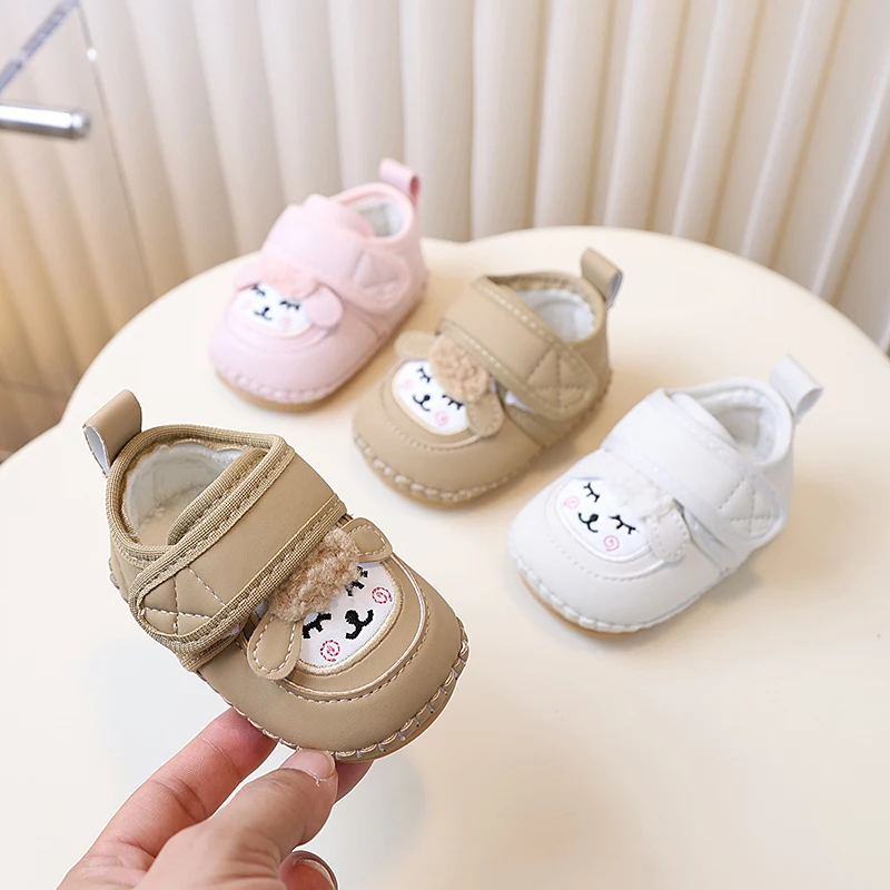 

Sweet Baby Flats Suede Warm Cute Kids Walking Shoes Round Toes Versatile 2025 Winter New Toddler Casual Shoes Fashion Non-slip