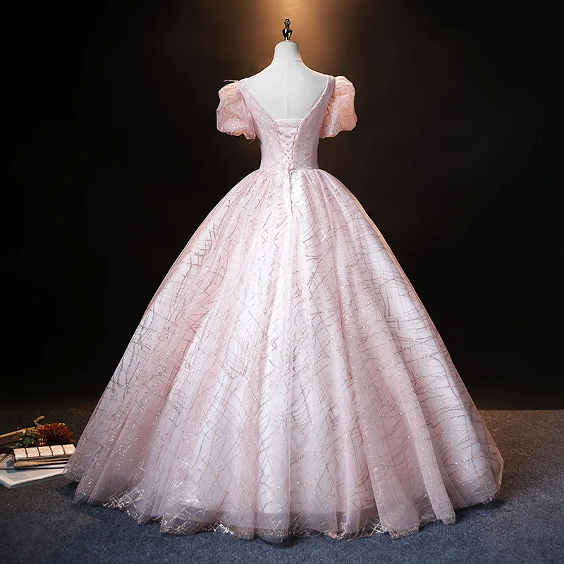 فساتين Quinceanera حلوة بأكمام قصيرة ، مطرزة ، رائعة ، أنيقة ، مطرزة الزهور ، ثوب الكرة ، مشرقة ، فستان منتفخ ، جديد ، 2023