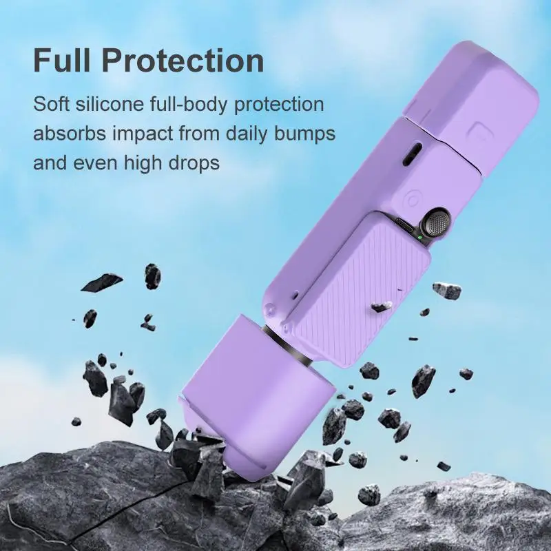 PULUZ 6 في 1 حافظة واقية من السيليكون لـ DJI OSMO Pocket 3 عدسة الجسم مقبض شاشة هيئة التصنيع العسكري غطاء مضاد للصدمات ملحقات غطاء الكاميرا