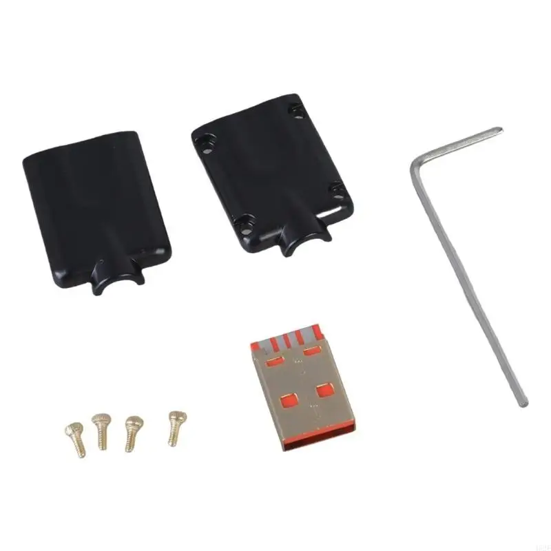 462E USB Male Housing Metal With Gold Plated Screws Suitable For Data Cable Fast Charging 4 Pin Male Connector Plug Socket