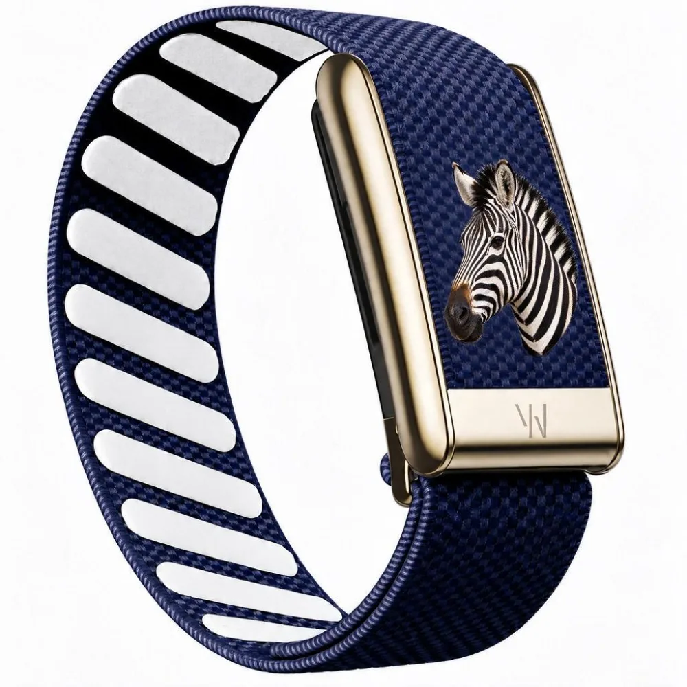 Compatible with WHOOP 5.0 MG Zebra Head Graphic Print Stretch Nylon Woven Fitness Replacement Wristband