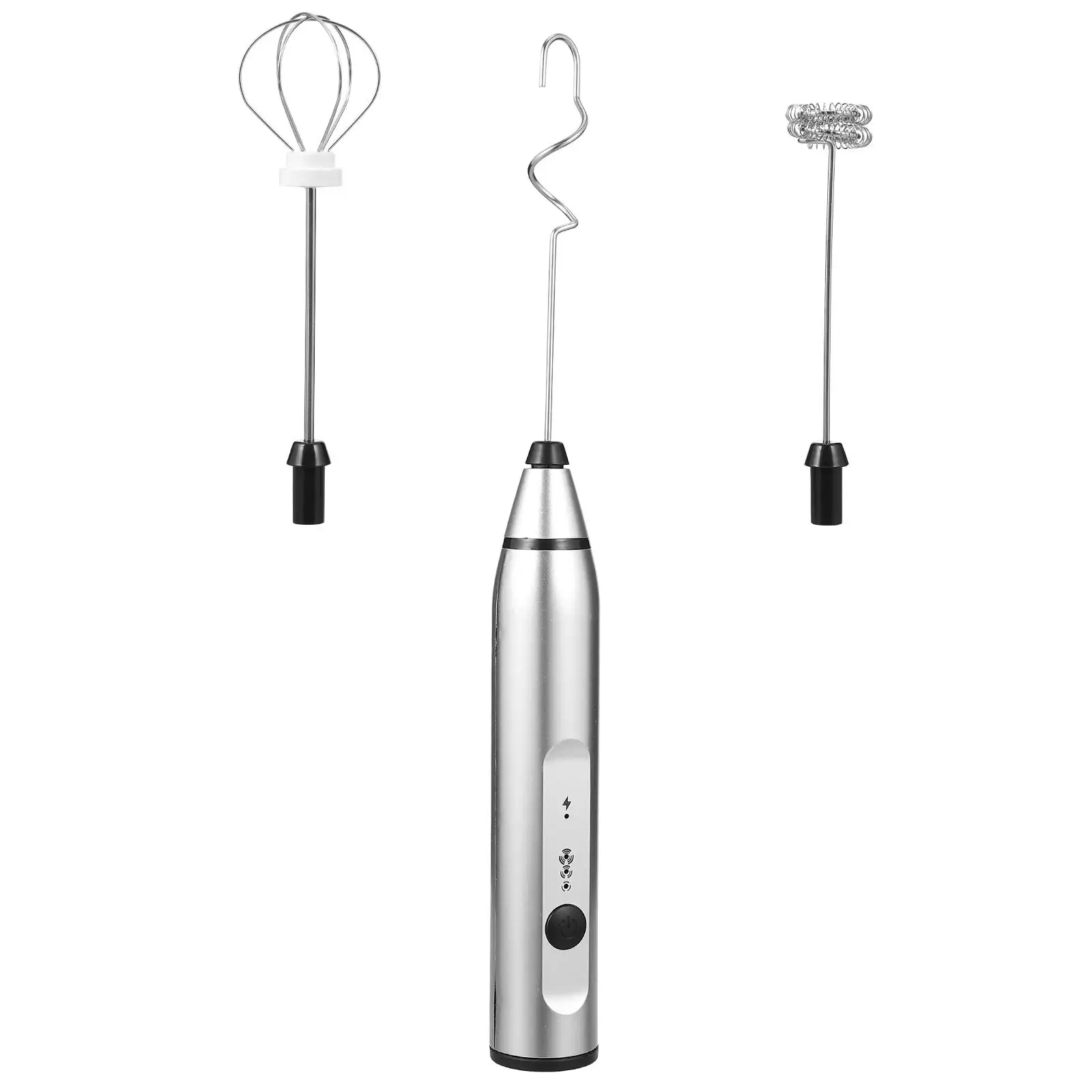 

Electric Whisk H Mixer Silver Plastic Bubbler Blender USB Stainless Steel Coffee Maker Gift Kitchen Bartender Tool
