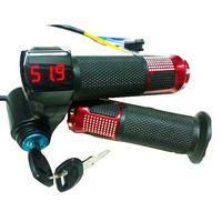 12V/24V/36V/48V/60V/72V/84V/96V E-bike Throttle with Battery Power LCD Display Switch Handlebar Grips for Electric Bike/Scooter