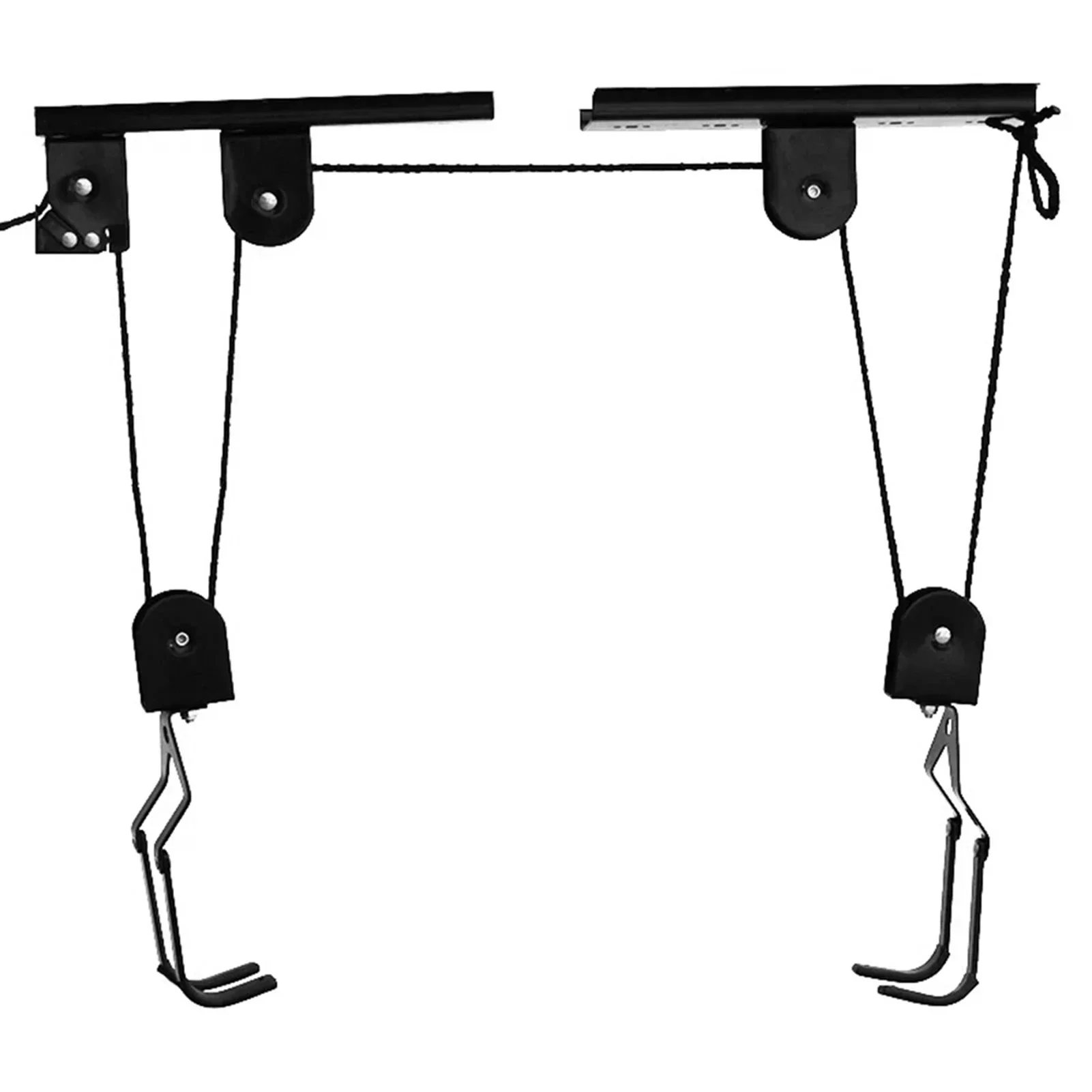 Bicycle Hoist Garage Storage Bike Lift Pulley System with 60kg Bearing Overhead Bike Rack Heavy Duty Ceiling Bikes Hanger