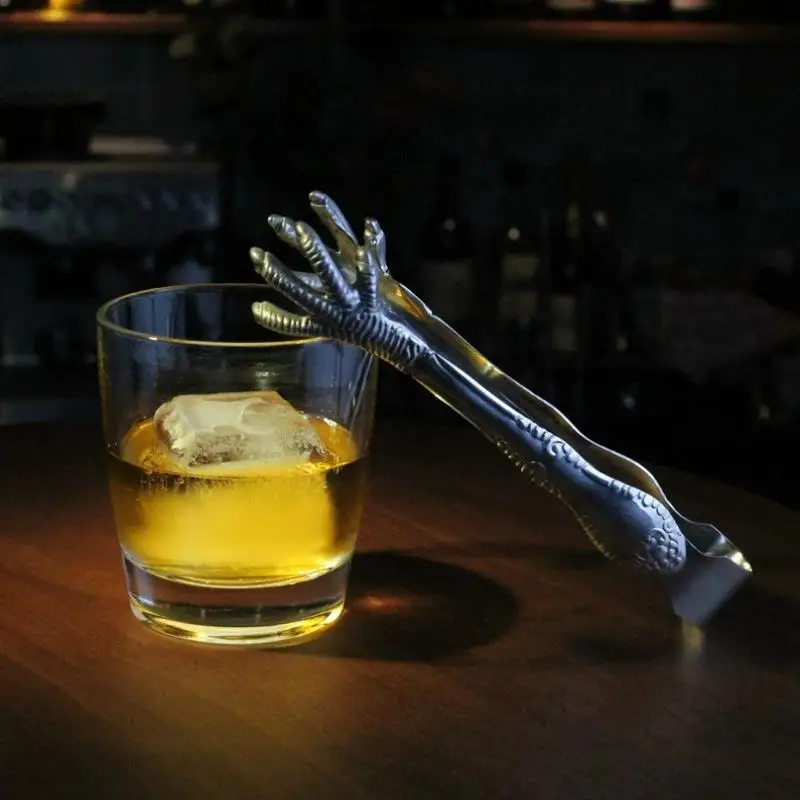 الفولاذ المقاوم للصدأ تخدم تونغ مخلب أقدام الدجاج شكل ملقط ل دلو الثلج مضحك ملقط السكر المطبخ الغذاء الإفطار الشواء كليب #2