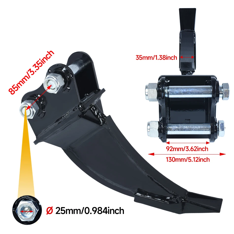 Minigraafmachine Ripper Kleine graafmachine Losmaakhulpstukken voor het graven van wortelvegetatie Struiken en kleine bomen Graafmachineaccessoires