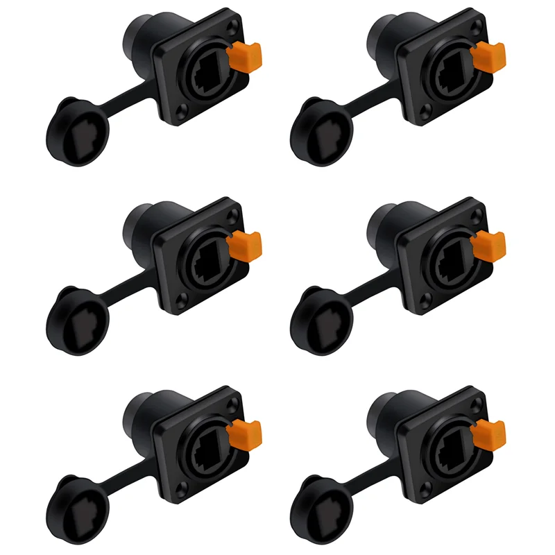 

ABUO-6X RJ45 Waterproof Network Connector 8P8C Female Panel Mount Sockets RJ45 Ethernet Connector(Style 2)