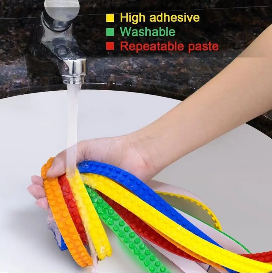 Blockband-Basisstreifen, zweireihig, 2*116 Punkte, 92 cm, beliebig zuschneidbar, kompatibel mit Lego DIY Bausteinen, kreatives Spielzeug in großen Mengen – Detail 5
