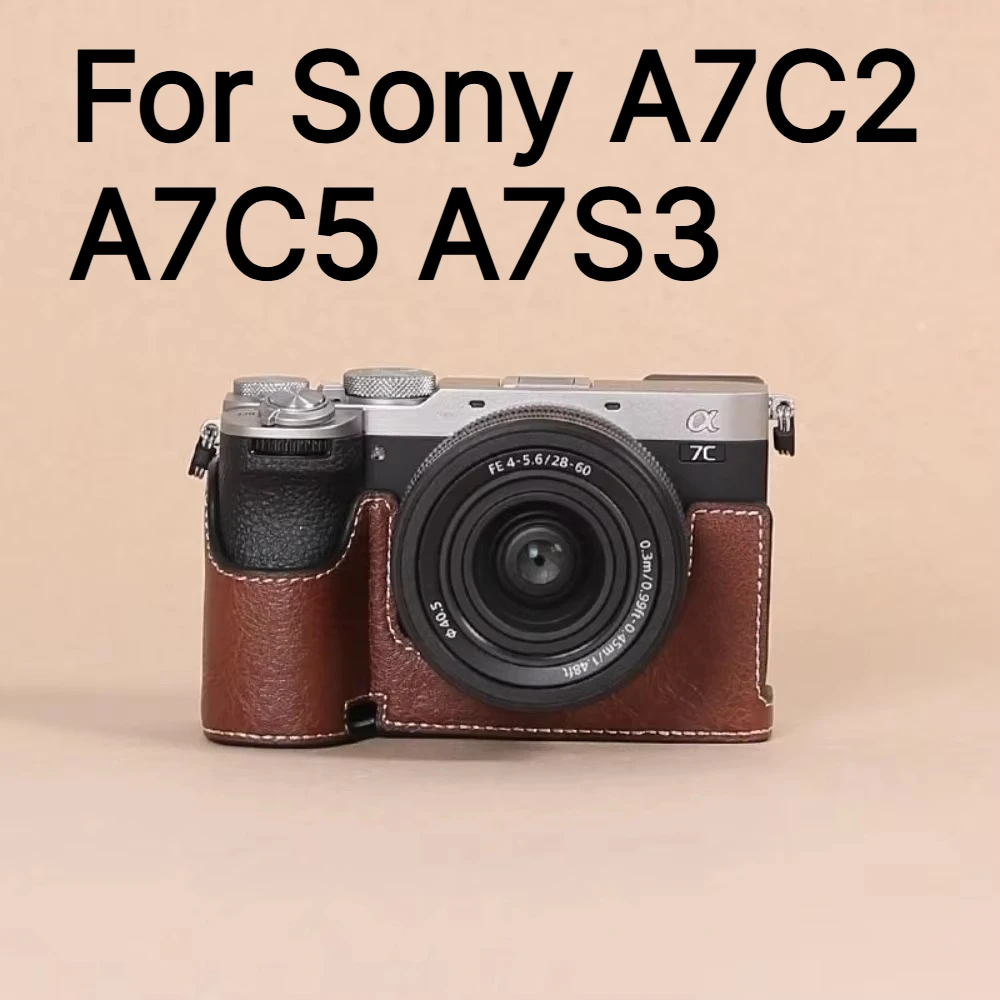 Accessories Protector Cover Camera Case For Sony A7C2 A7C5 A7S3  Micro Single PU Leather Case Base +1 PCS Free Cleaning Pen