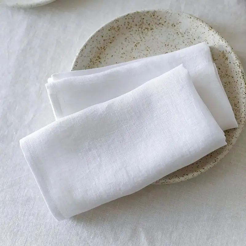 E8BD Handmade Cloth Napkins Versatile Square Napkins Square Dining Cloth Linen Material Perfect for Dinner Parties and More