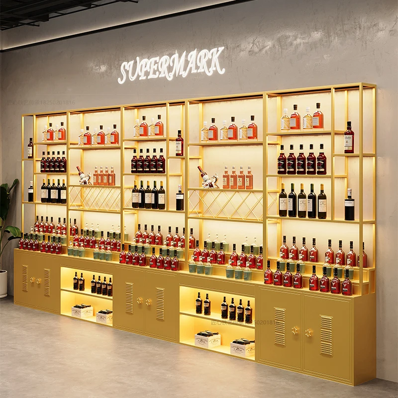 

Mobile Shelves Bar Cabinet Living Room Kitchen Storage Restaurant Display Luxury Wine Cabinet Modern Estante Trendy Furniture