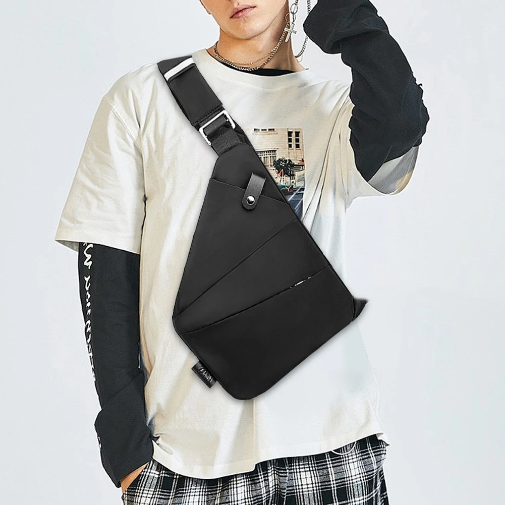 

Mens Fashion Chest Bag Travel Crossbody Bag Adjustable Strap Simple Sling Bag Anti Theft Bag Ergonomic Mini Shoulder Bag