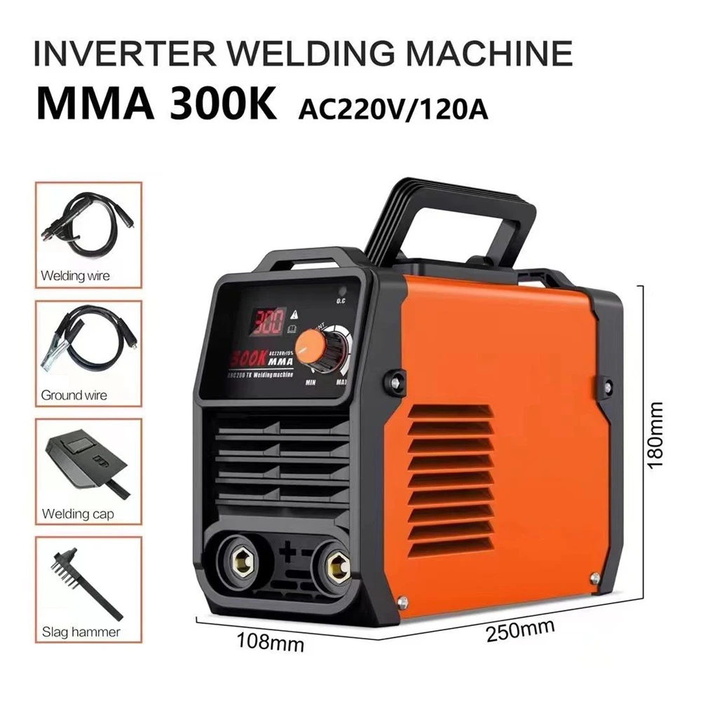 Tragbares 300K MMA-Lichtbogenschweißgerät, Inverter-Schweißmaschine, 220V, elektrische Schweißausrüstung für DIY-Schweißarbeiten und Elektroarbeiten – Detail 1