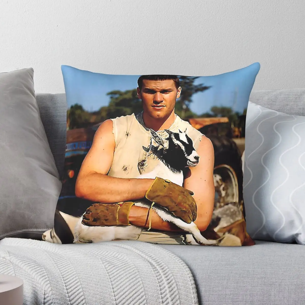Tom Bradys American Pygmy Square Pillowcase Polyester Linen Velvet Creative Zip Decor Throw Pillow Case Bed Cushion Cover