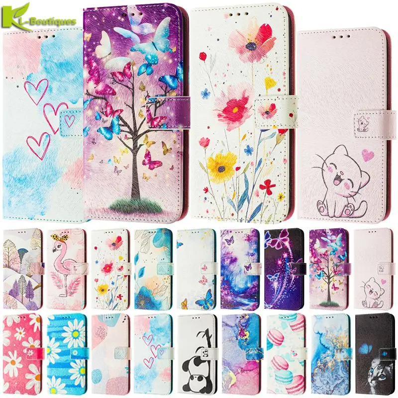 

Flip Phone Case For Funda Samsung Galaxy A52s 5G Wallet Cover for Coque Samsung A52S A 52 A12 A32 A22 A72 A42 5G Cartoon Pattern