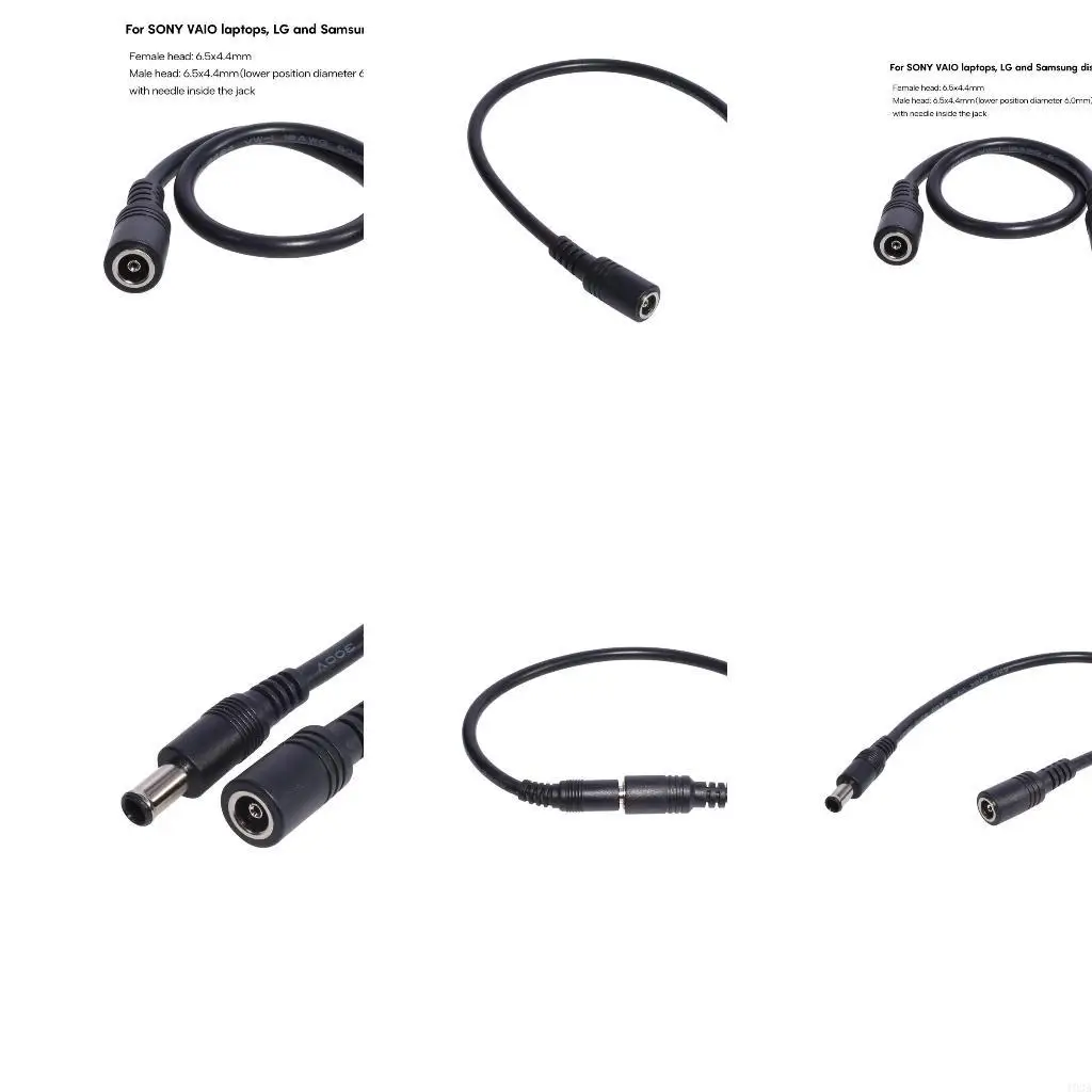 193A Direct Current Charging Cord 6.5x4.4mm Male to 6.5x4.4mm Female Power Cable Line