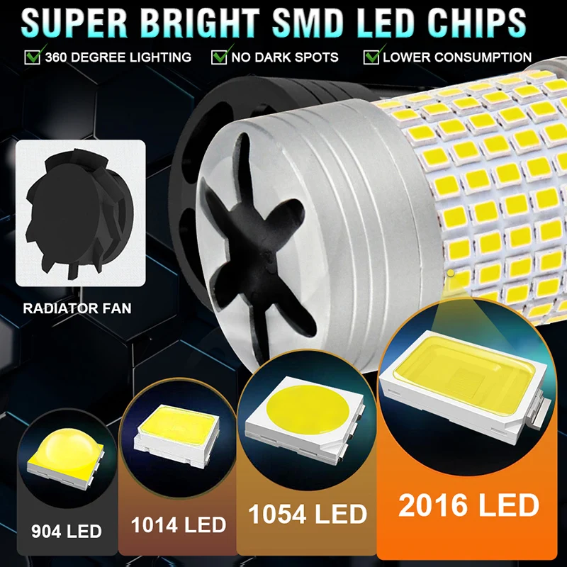 2pcs 1156 BA15S P21W BAU15S PY21W T20 7440 W21W 3157 1157 P21/5W W21/5W LED Bulbs 144smd Led 95% CanBus Lamp Turn Signal Light