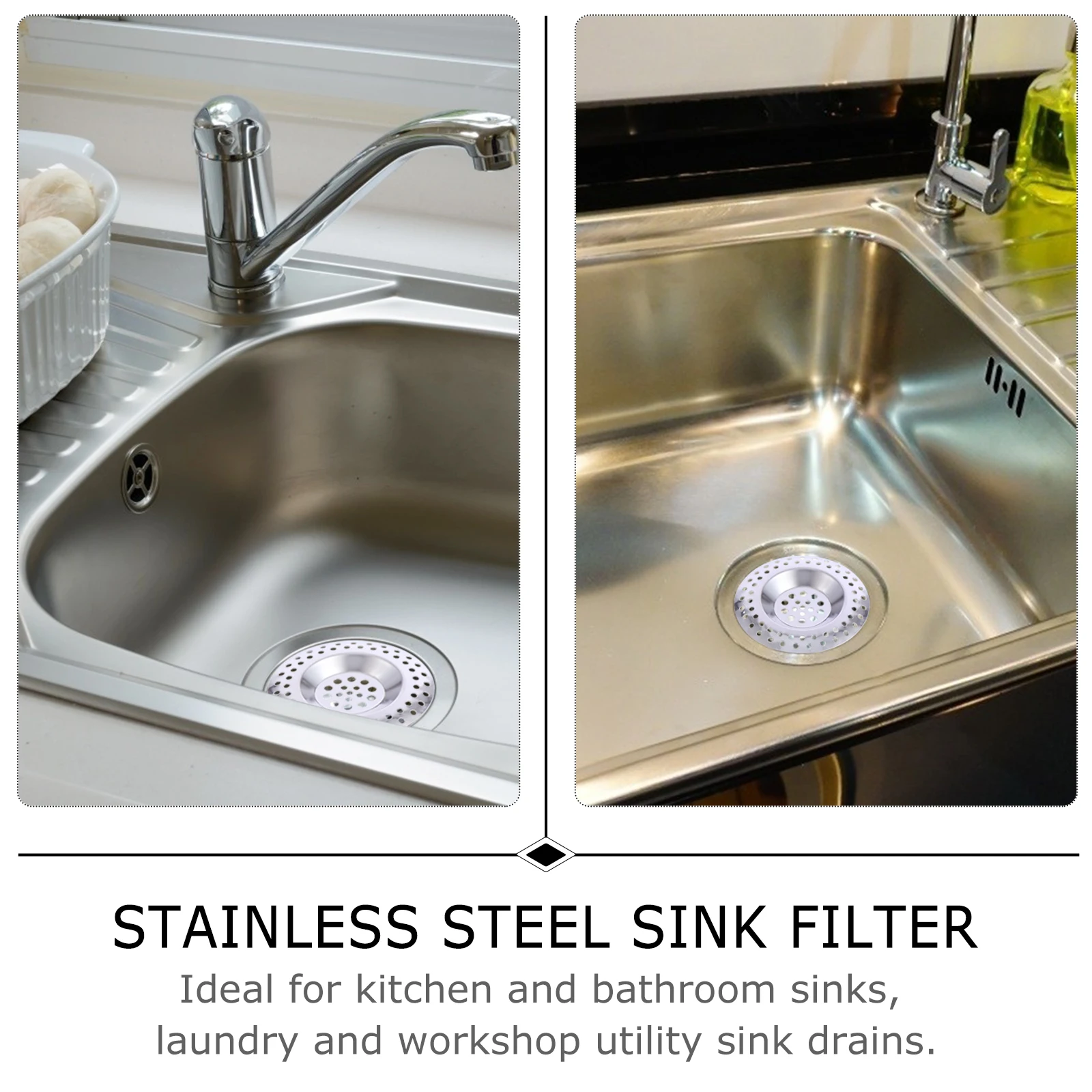 

10pcs Kitchen Sink Strainer Stainless Steel Drain Filter For Bathroom Bathtub Stopper Hair Catcher Odor Floor