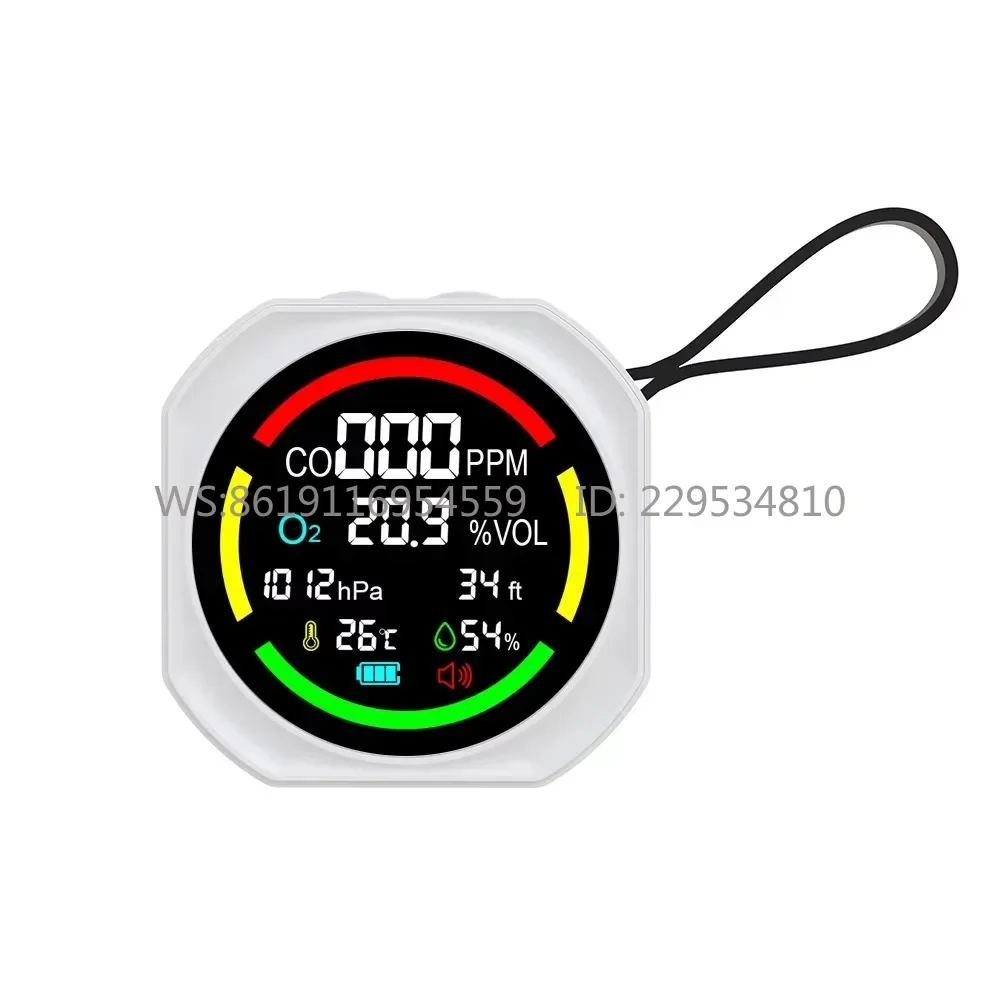 Carbon monoxide/oxygen/altitude and atmospheric pressure monitoring devices, portable multi-function safety devices
